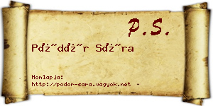 Pödör Sára névjegykártya