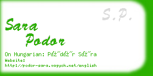 sara podor business card