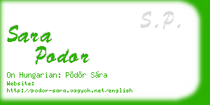 sara podor business card